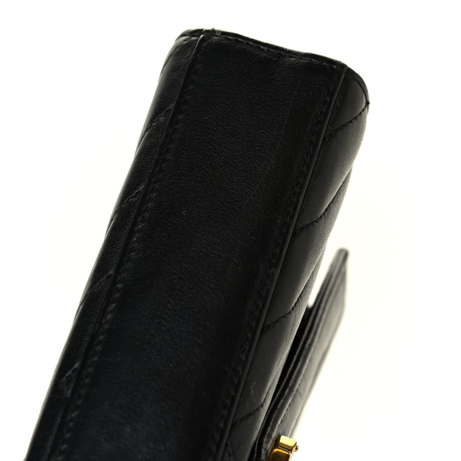 Saint Laurent Lambskin Matelasse Chevron Small Monogram Satchel Black 7 of 7