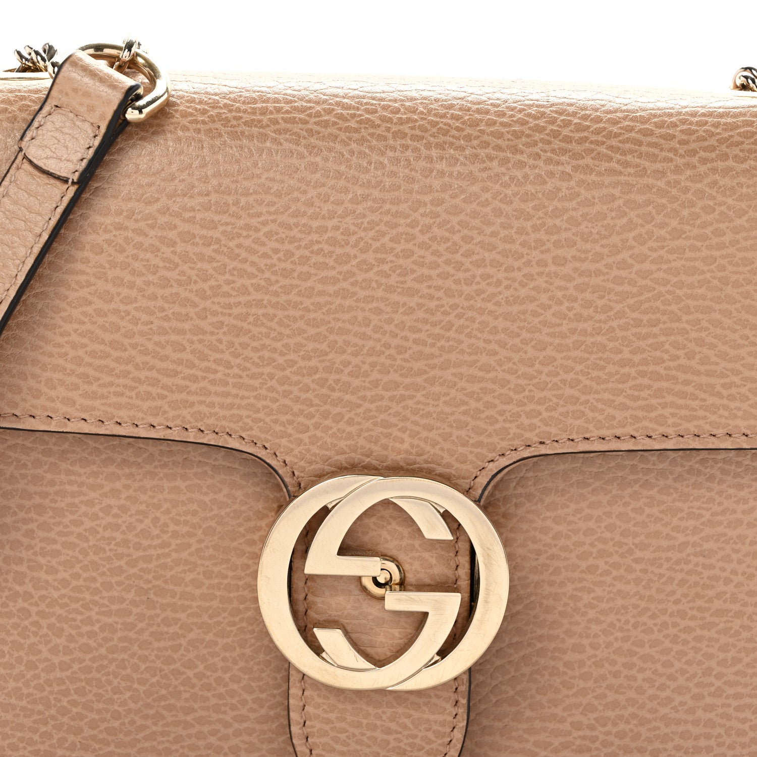 Gucci Dollar Calfskin Small Interlocking G Shoulder Bag Camelia 9 of 11