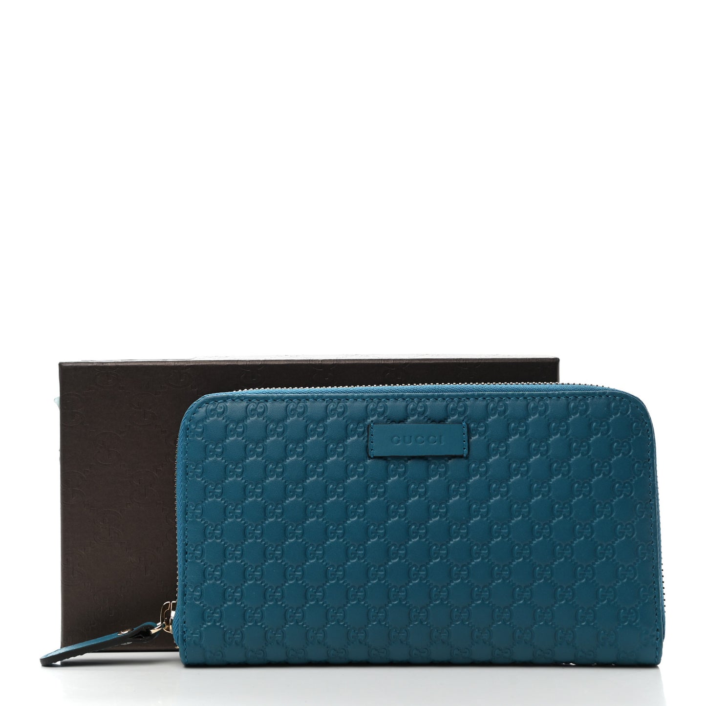 Microguccissima Zip Around Wallet Deep Cobalt