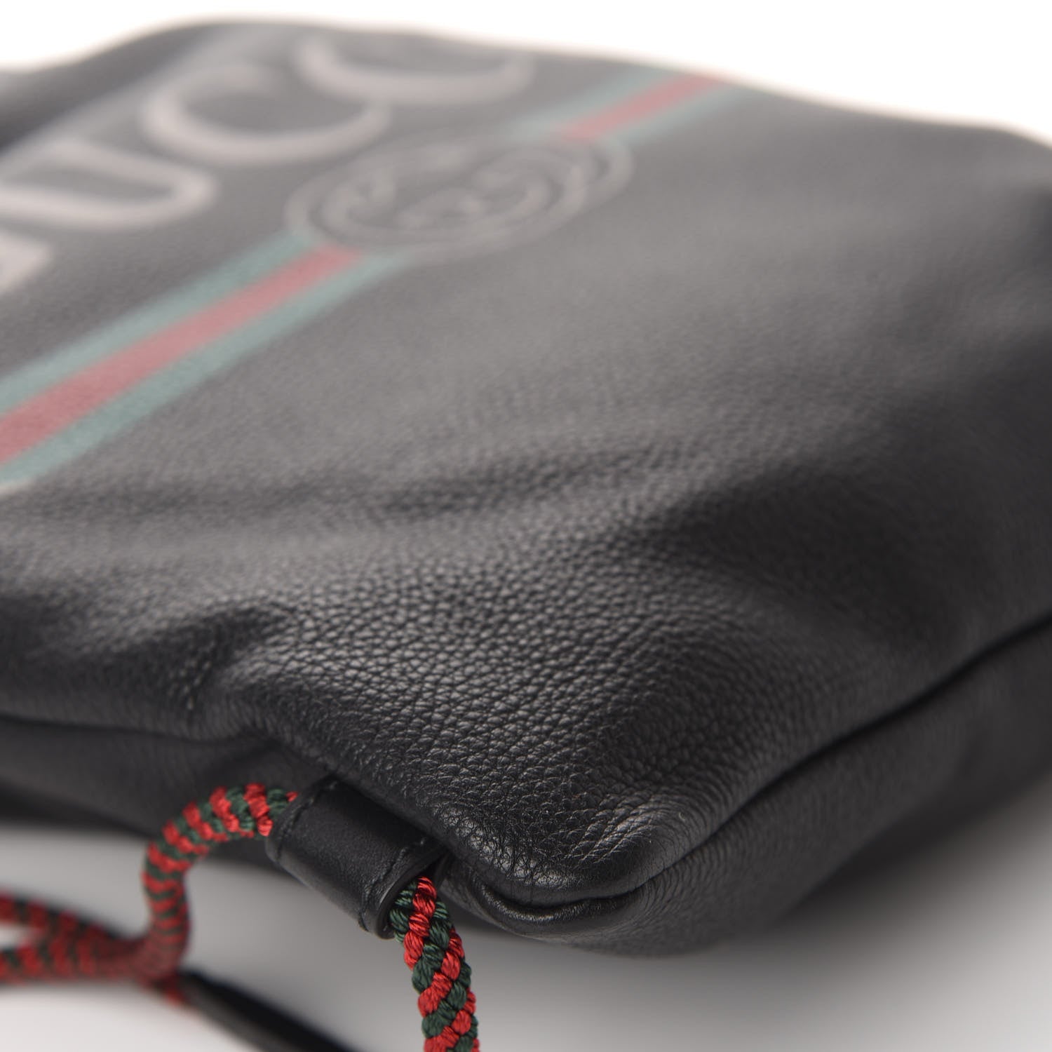 Gucci Calfskin Logo Drawstring Backpack Black 6 of 10