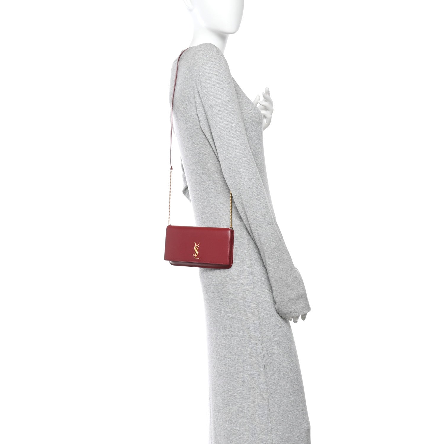 Saint Laurent Smooth Calfskin Monogram Phone Holder Crossbody Opyum Red 2 of 13