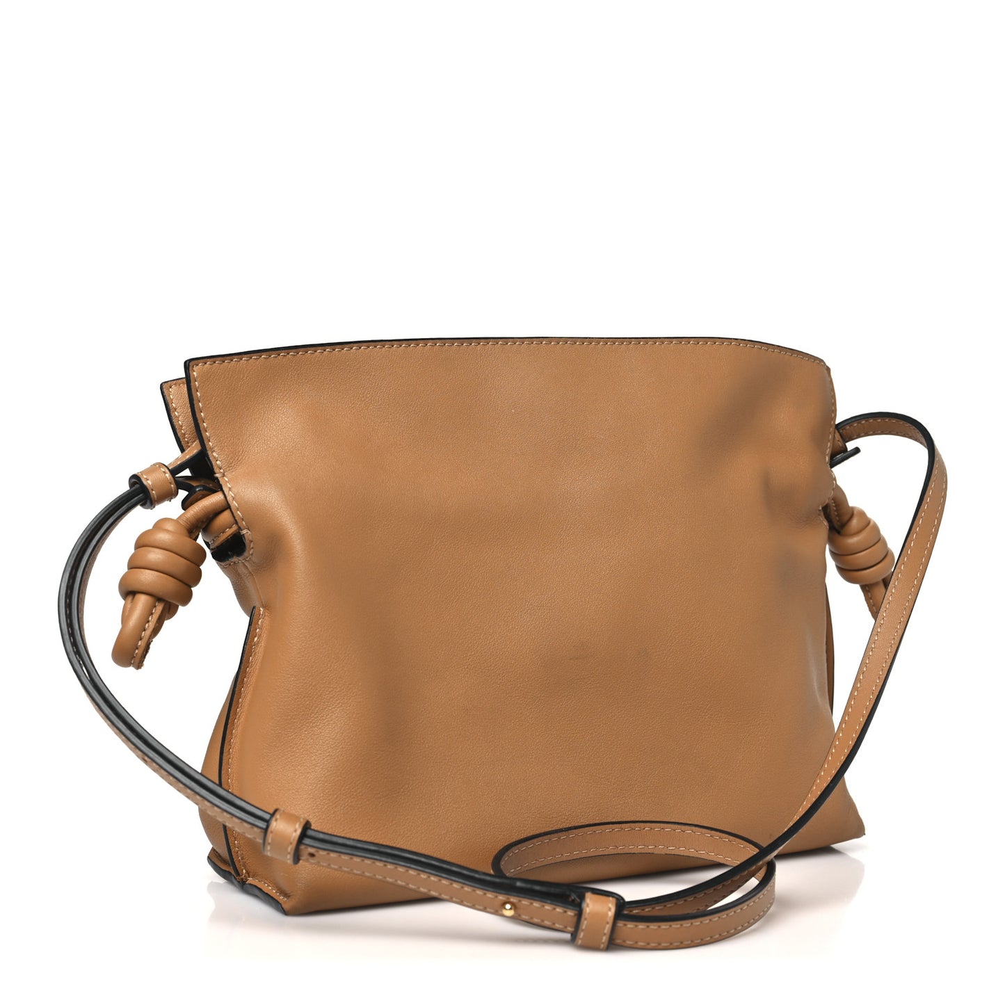 Calfskin Mini Flamenco Knot Clutch Warm Desert