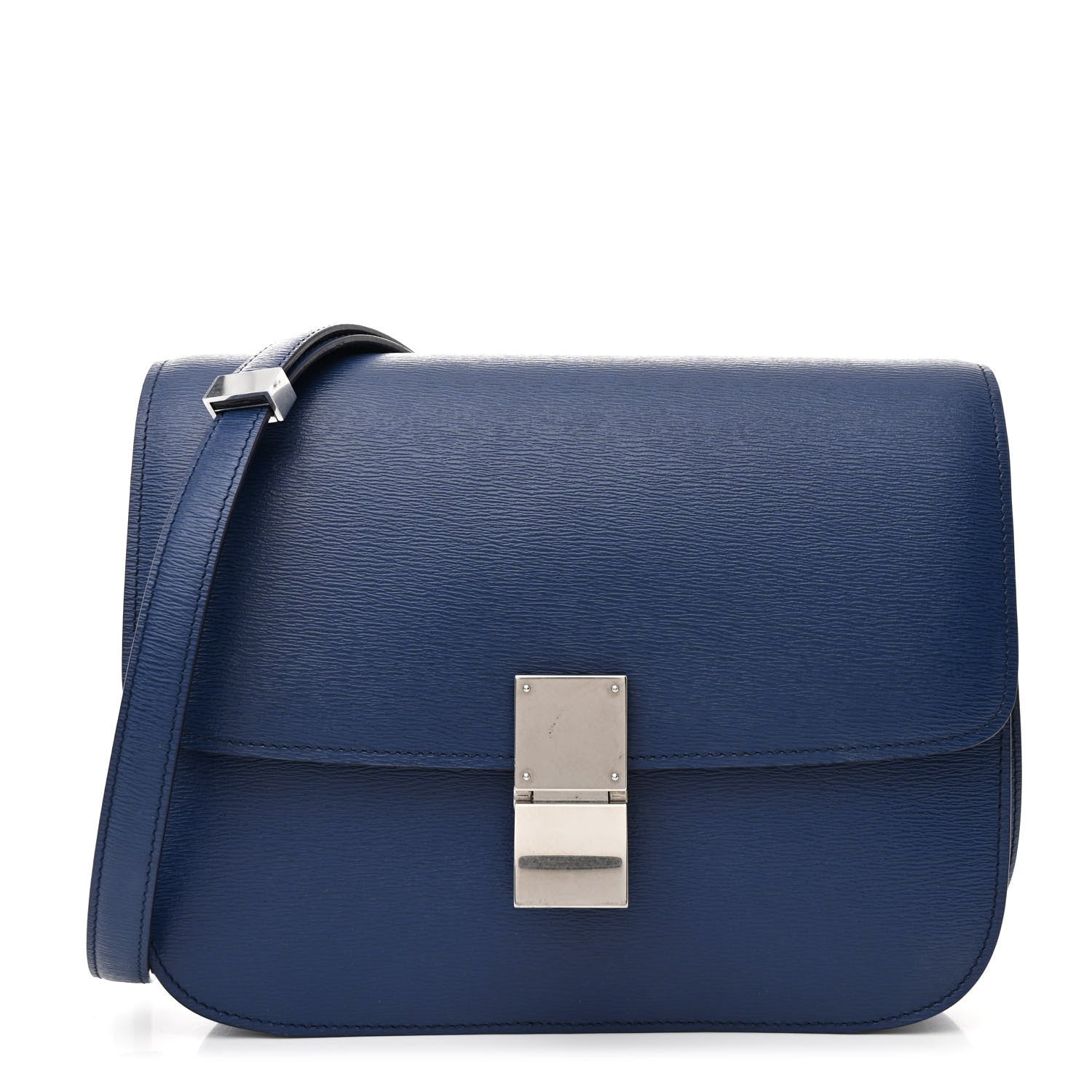 Celine Liege Calfskin Medium Classic Box Flap Bag Blue 1 of 12