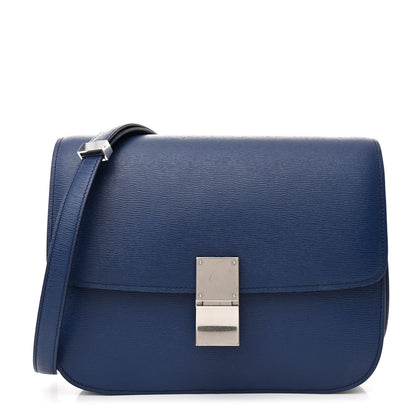 Celine Liege Calfskin Medium Classic Box Flap Bag Blue 1 of 12