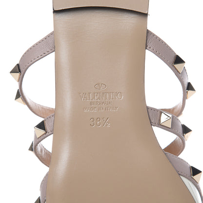 Valentino Garavani Patent Rockstud Flat Cage Mules 38.5 Ivory Poudre 7 of 8