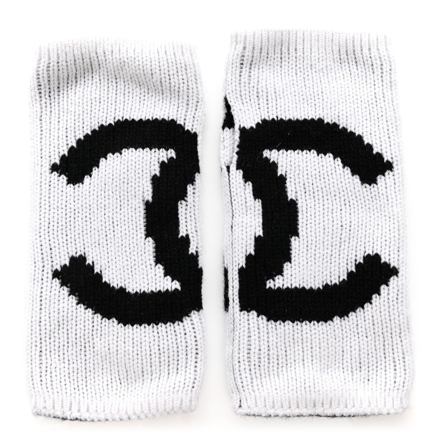 Cashmere CC Fingerless Gloves White Black