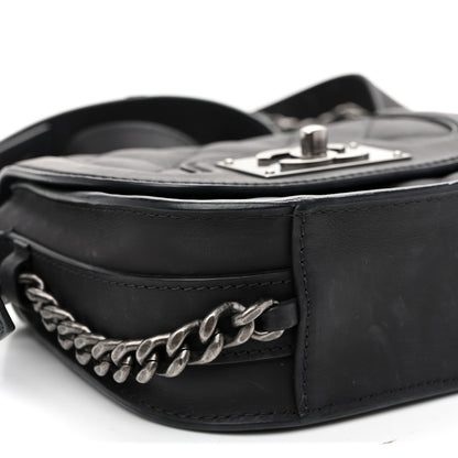 Chanel Calfskin Quilted Small Double Chained Messenger Flap Charcoal 9 of 11