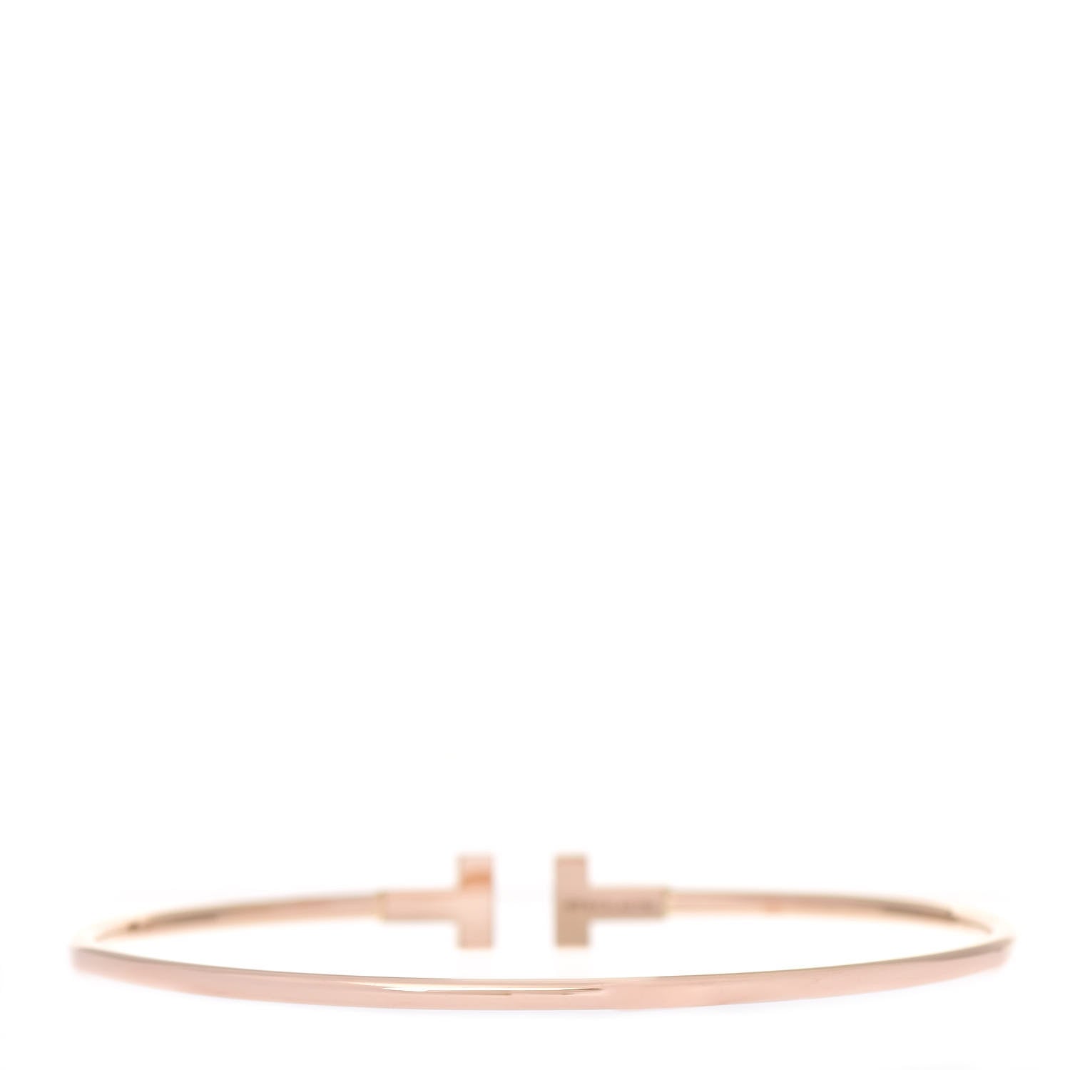 Tiffany 18K Rose Gold Narrow T Wire Bracelet 3 of 5