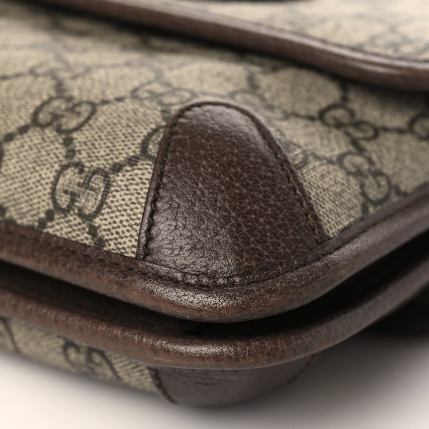 Gucci GG Supreme Monogram Web Small Neo Vintage Double Flap Messenger Bag Beige New Acero 9 of 11