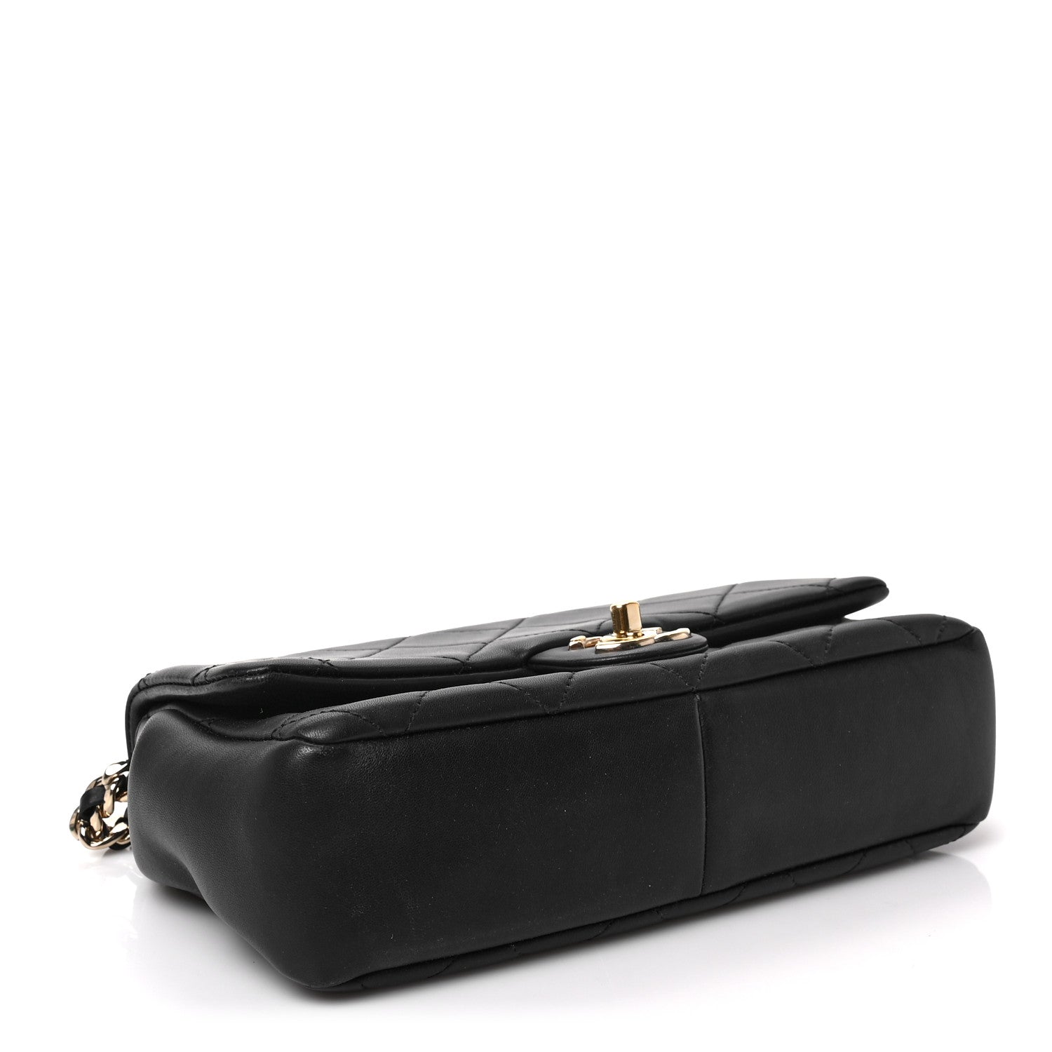 Chanel Lambskin Quilted Resin Bi-Color Chain Flap Bag Black 4 of 7