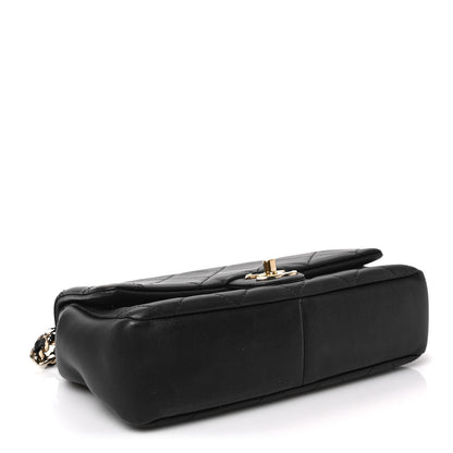 Chanel Lambskin Quilted Resin Bi-Color Chain Flap Bag Black 4 of 7