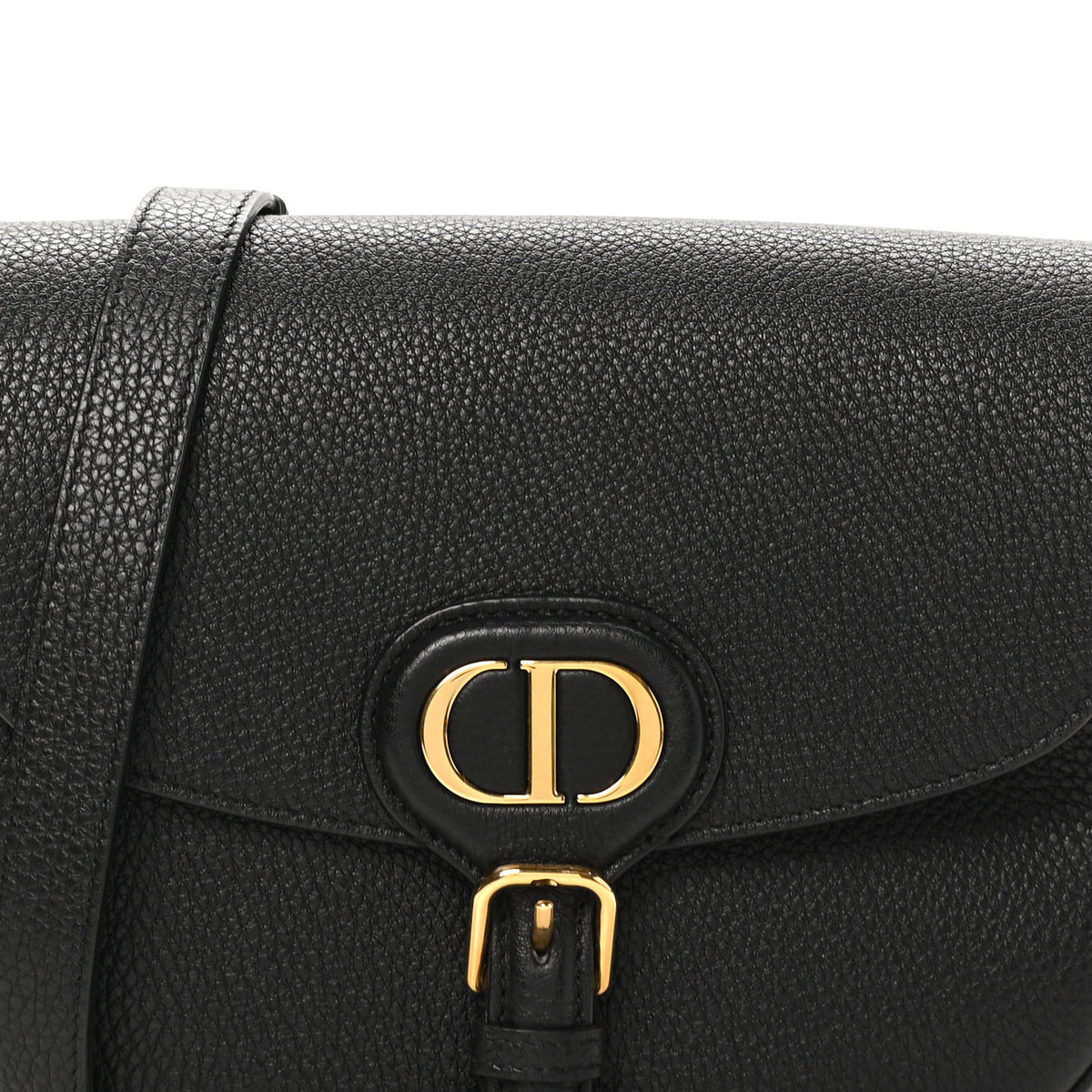 Grained Calfskin Medium Bobby Flap Black