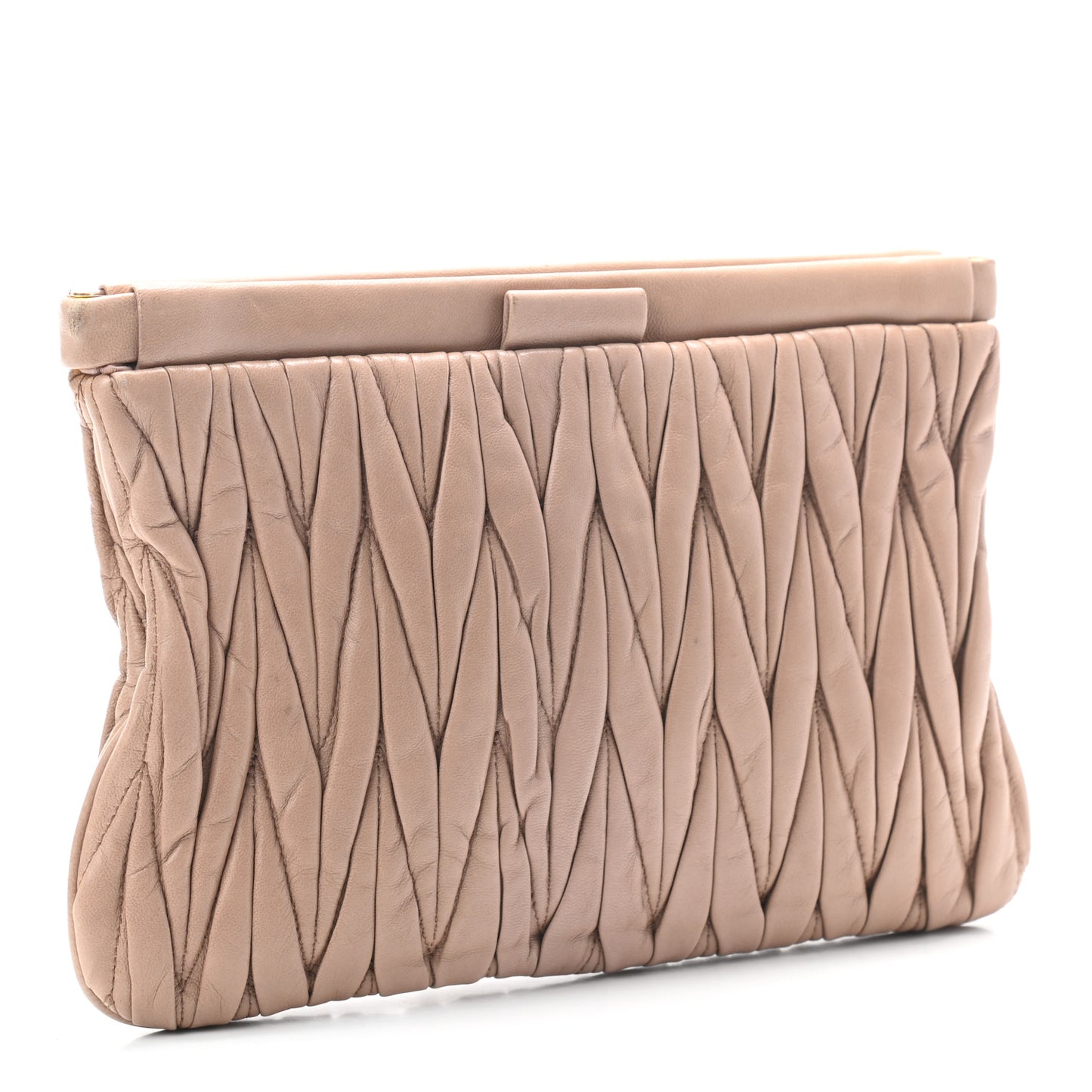 Nappa Matelasse Clutch Cammeo