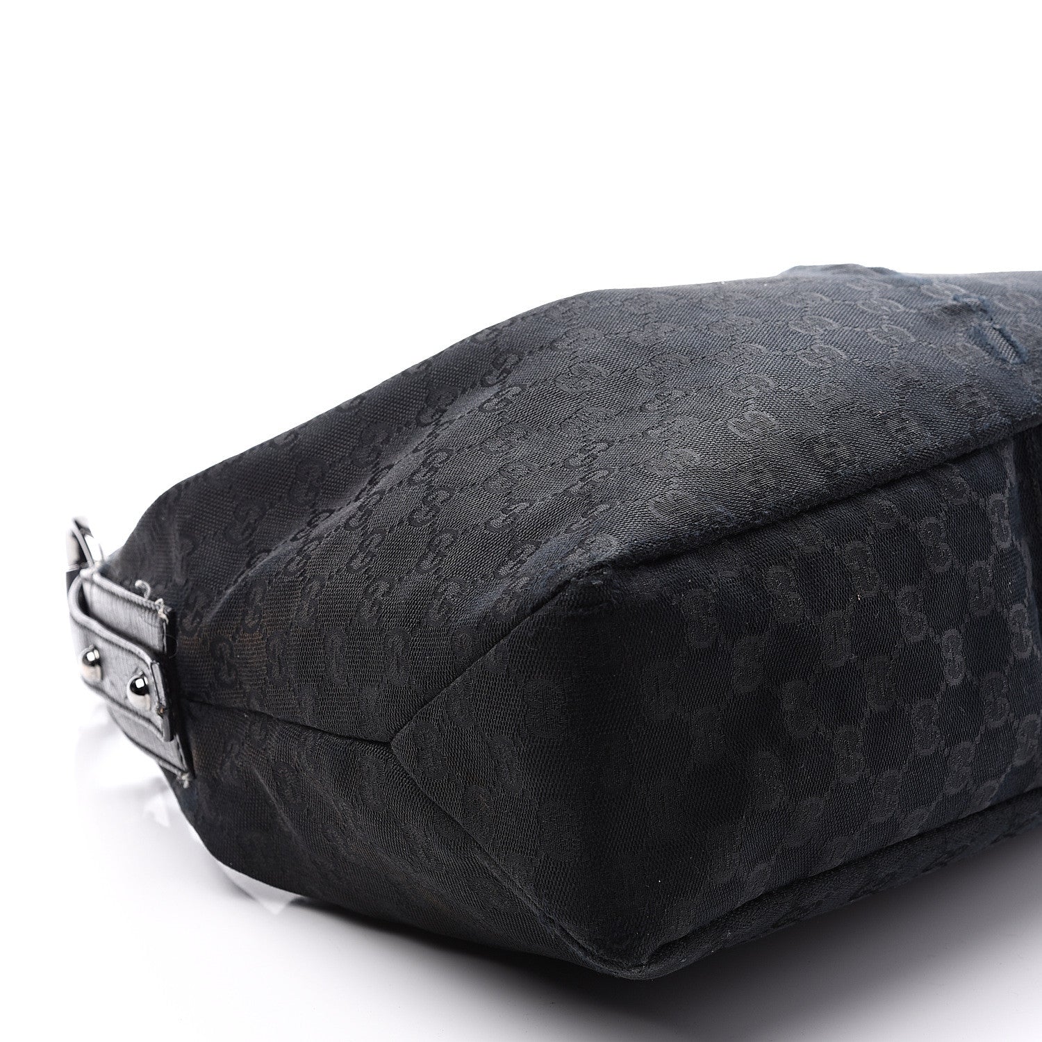 Gucci Monogram Medium Horsebit Chain Hobo Black 6 of 8