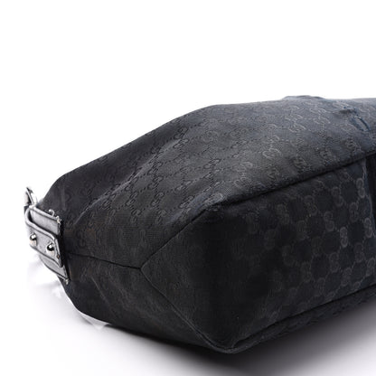 Gucci Monogram Medium Horsebit Chain Hobo Black 6 of 8