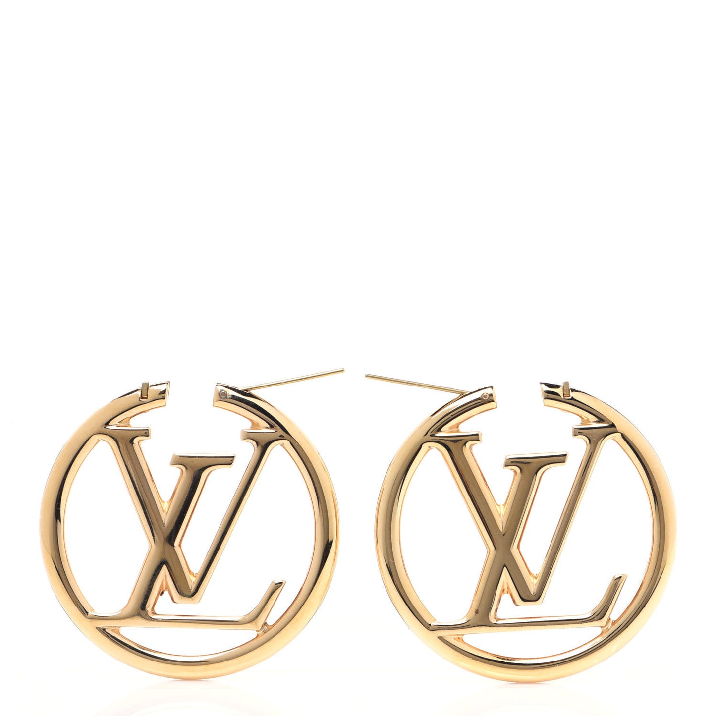 Metal Louise Hoop Earrings Gold