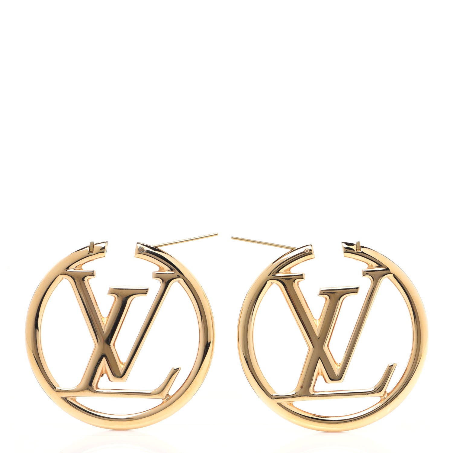 Louis Vuitton Metal Louise Hoop Earrings Gold 7 of 11