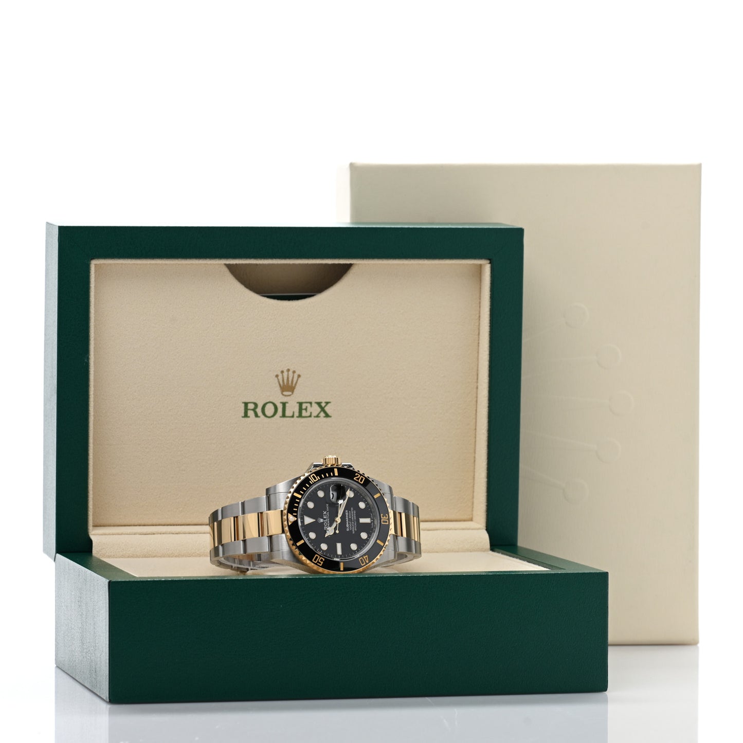 Stainless Steel 18K Yellow Gold 41mm Submariner Date Watch Black 126613LN