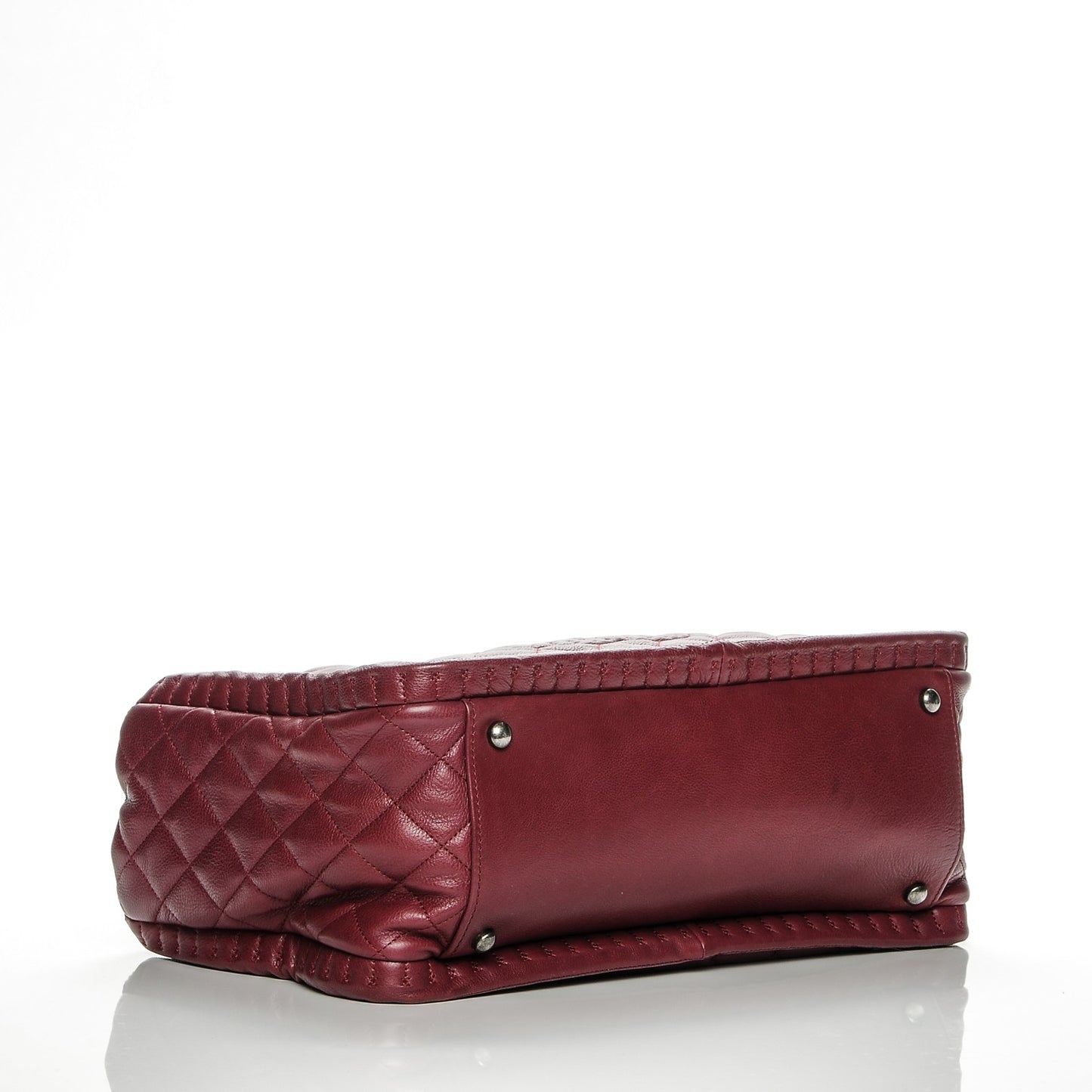 Calfskin Quilted Small Istanbul Tote Light Burgundy