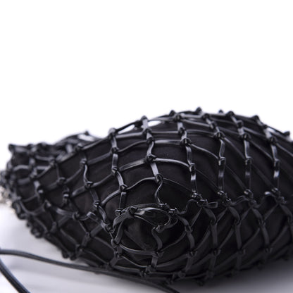 Prada Satin Net Chain Bag Black 6 of 9