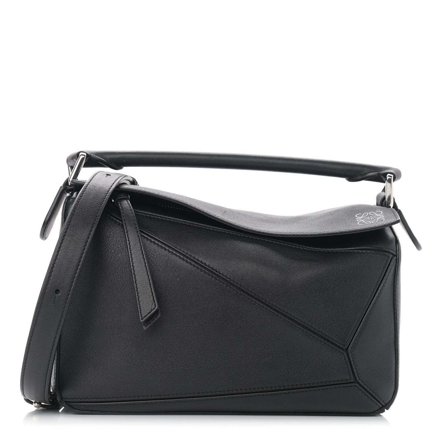 Calfskin Small Puzzle Bag Black