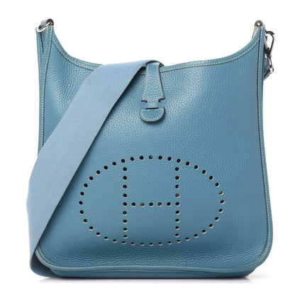 Hermes Taurillon Clemence Evelyne PM Blue Jean 1 of 10