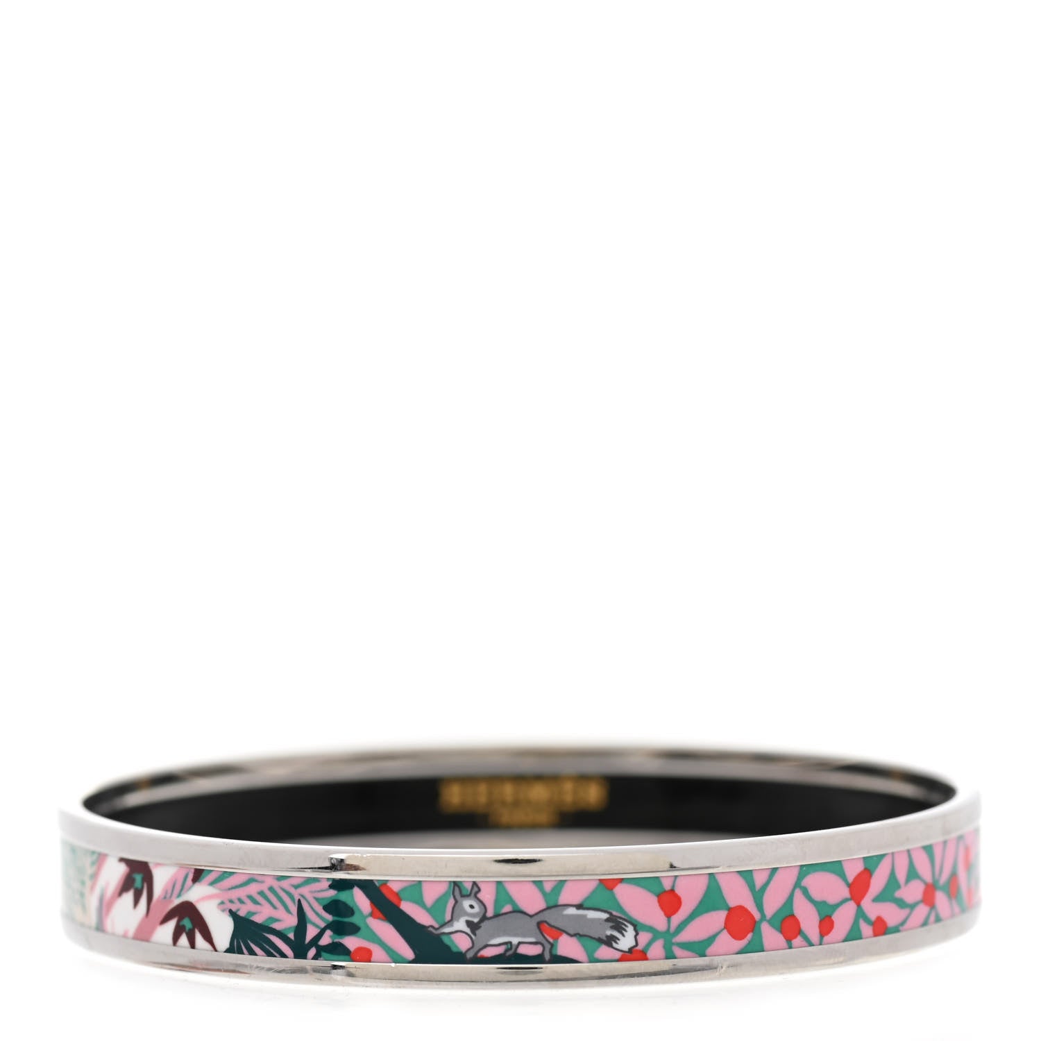 Hermes Enamel Dans un Jardin Anglais Printed Bracelet 65 1 of 6