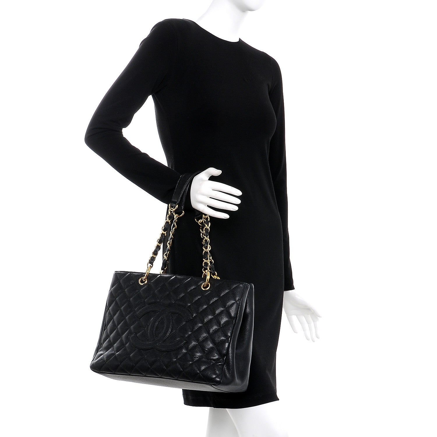 Chanel Caviar Quilted Grand Shopping Tote GST Black 2 of 7