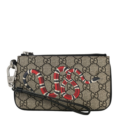 Gucci GG Supreme Monogram Kingsnake Zip Pouch Black 1 of 11