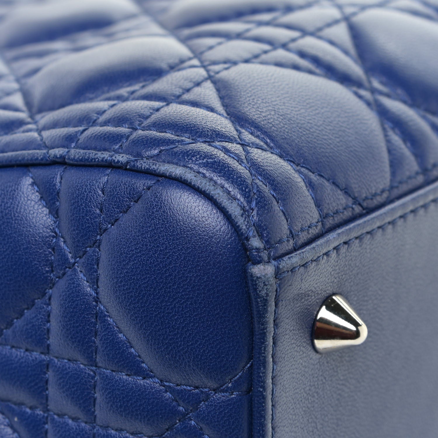 Christian Dior Lambskin Cannage Medium Lady Dior Blue 14 of 15