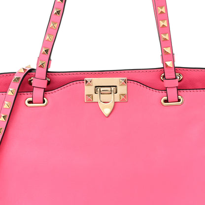 Valentino Garavani Vitello Small Rockstud Tote Fuxia Fluo 7 of 13