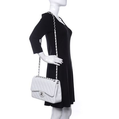 Chanel Caviar Quilted Jumbo Double Flap White 2 of 10