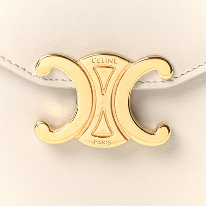 Celine Shiny Calfskin Triomphe Margo Wallet on Chain Light Stone 8 of 10
