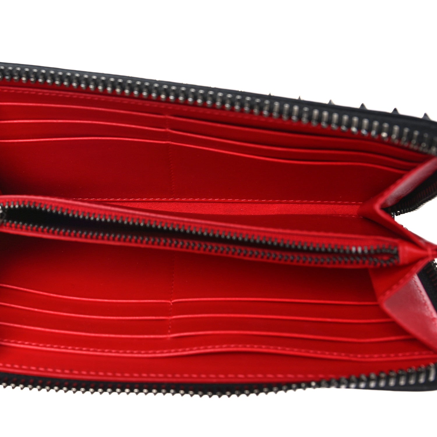 Christian Louboutin Calfskin Paris Panettone Spiked Zip Around Wallet Multicolor 5 of 12