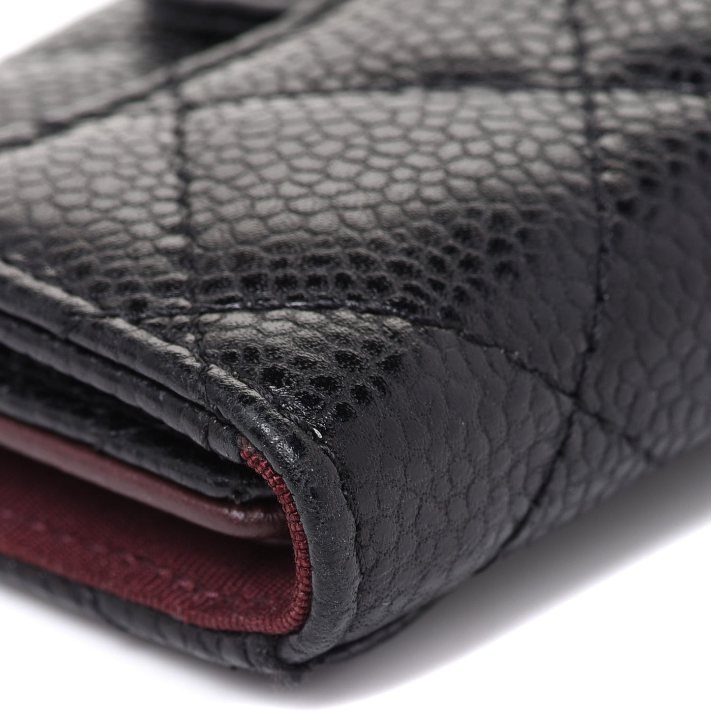 Caviar Quilted 6 Key Holder Black