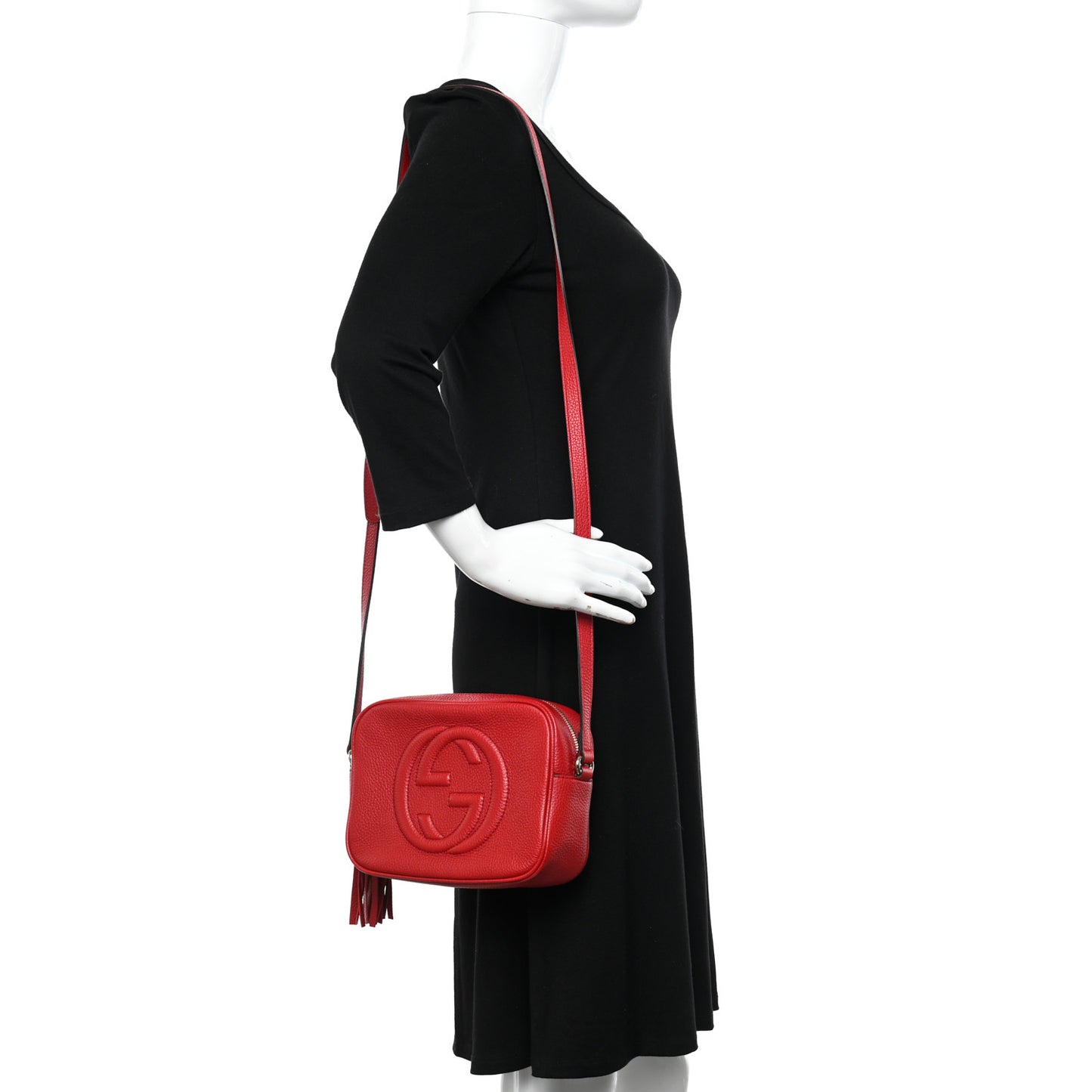 Pebbled Calfskin Small Soho Disco Bag Tabasco Red