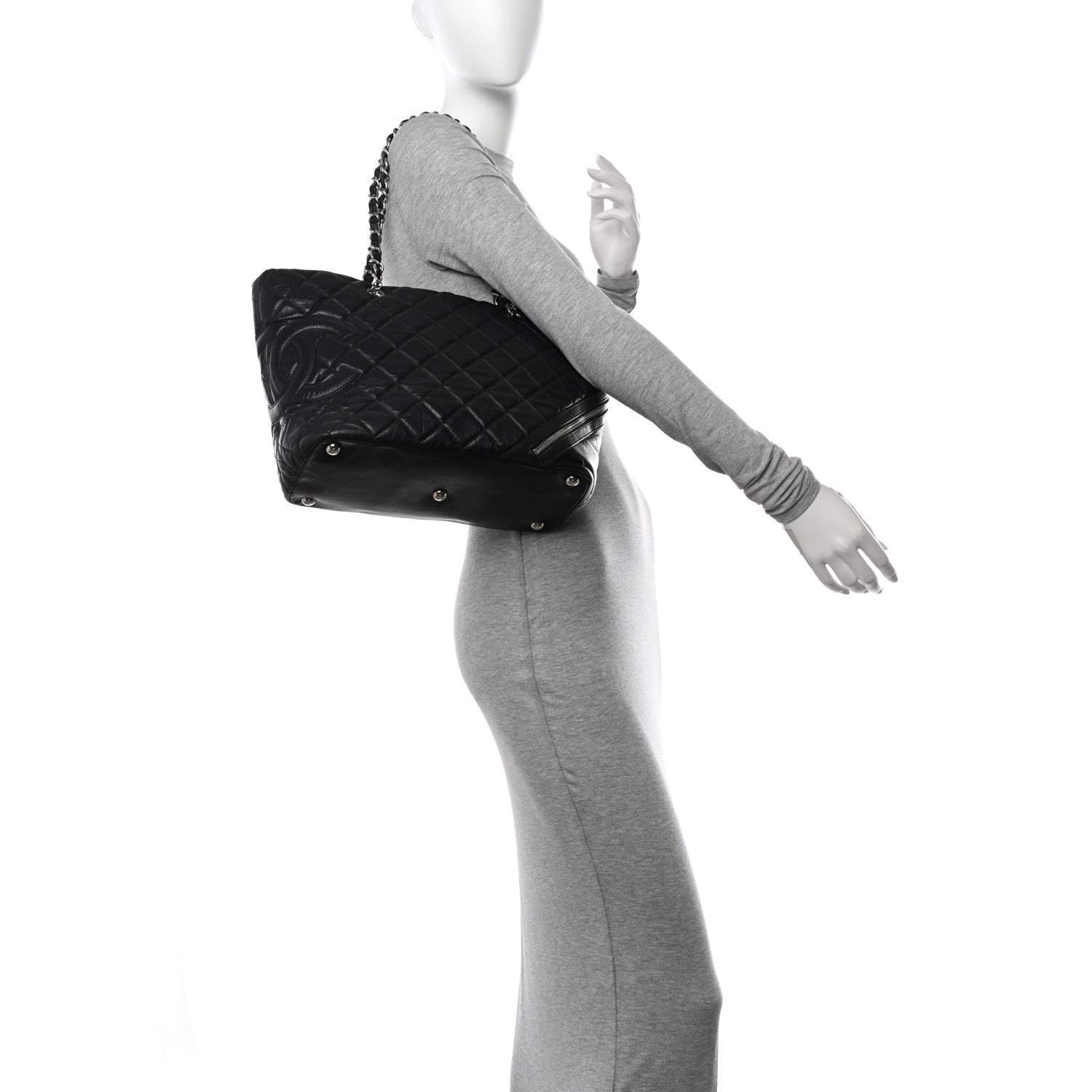 Chanel Aged Calfskin Quilted Large Cotton Club Tote Black 2 of 10