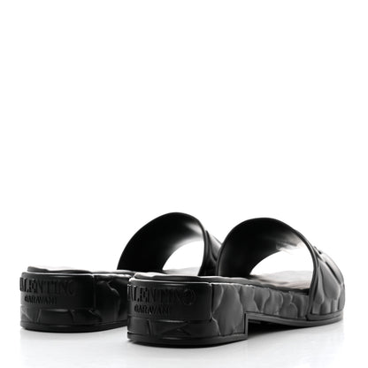 Valentino Garavani Rubber Atelier 03 Rose Edition 25/40mm Platform Slide Sandals 40 Black 4 of 7