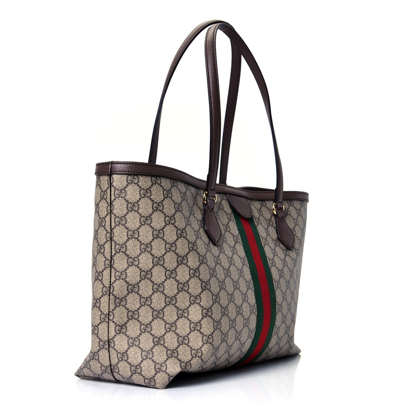 GG Supreme Monogram Medium Ophidia Shopping Tote Brown