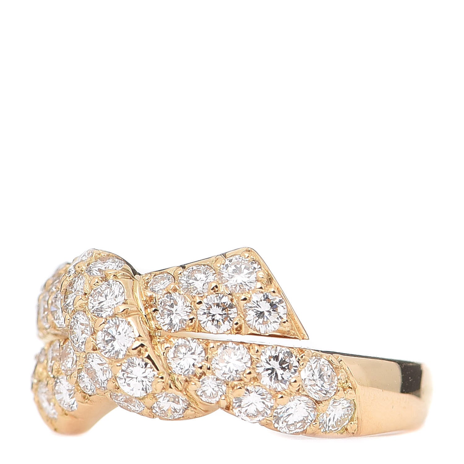 Van Cleef & Arpels 18K Yellow Gold Diamond Bow Ring 50 5.5 3 of 5