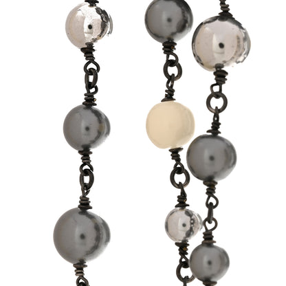 Chanel Gripoix Poured Glass CC Multi Strand Necklace Ruthenium 6 of 6