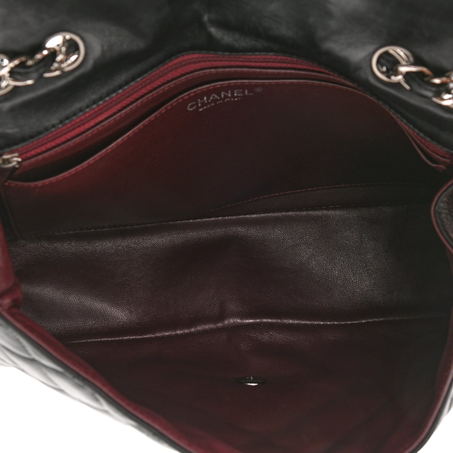 Lambskin Quilted Jumbo Single Flap Black