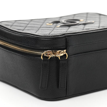 Chanel Caviar Quilted Large CC Filigree Vanity Case Black 10 of 11