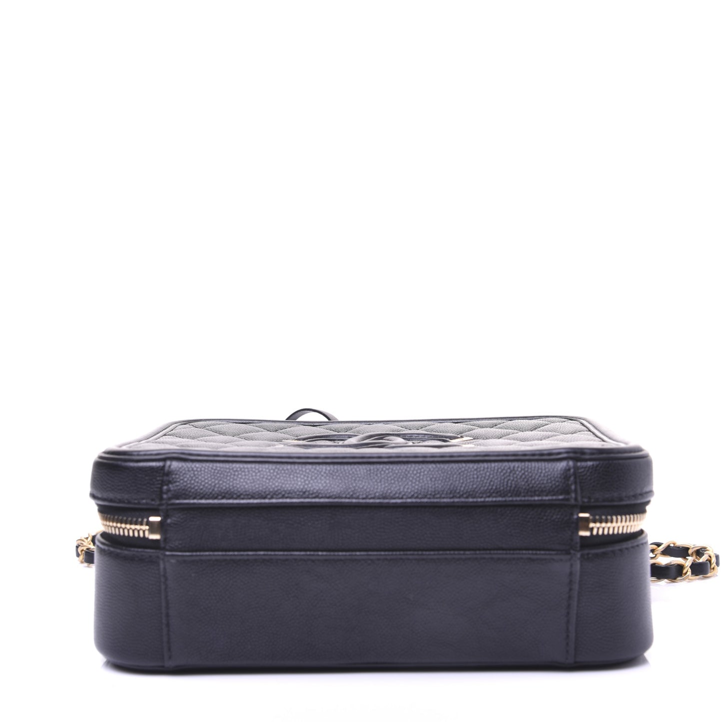 Caviar Quilted Medium CC Filigree Vanity Case Black