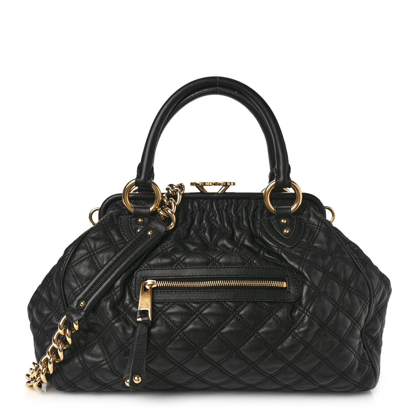 Calfskin Quilted Stam Black