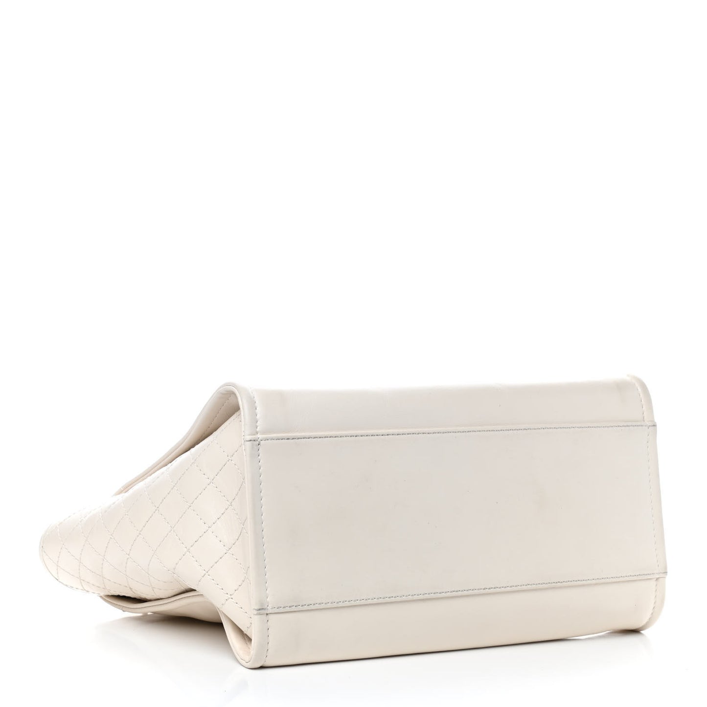 Aged Calfskin Medium Charms Deauville Tote White
