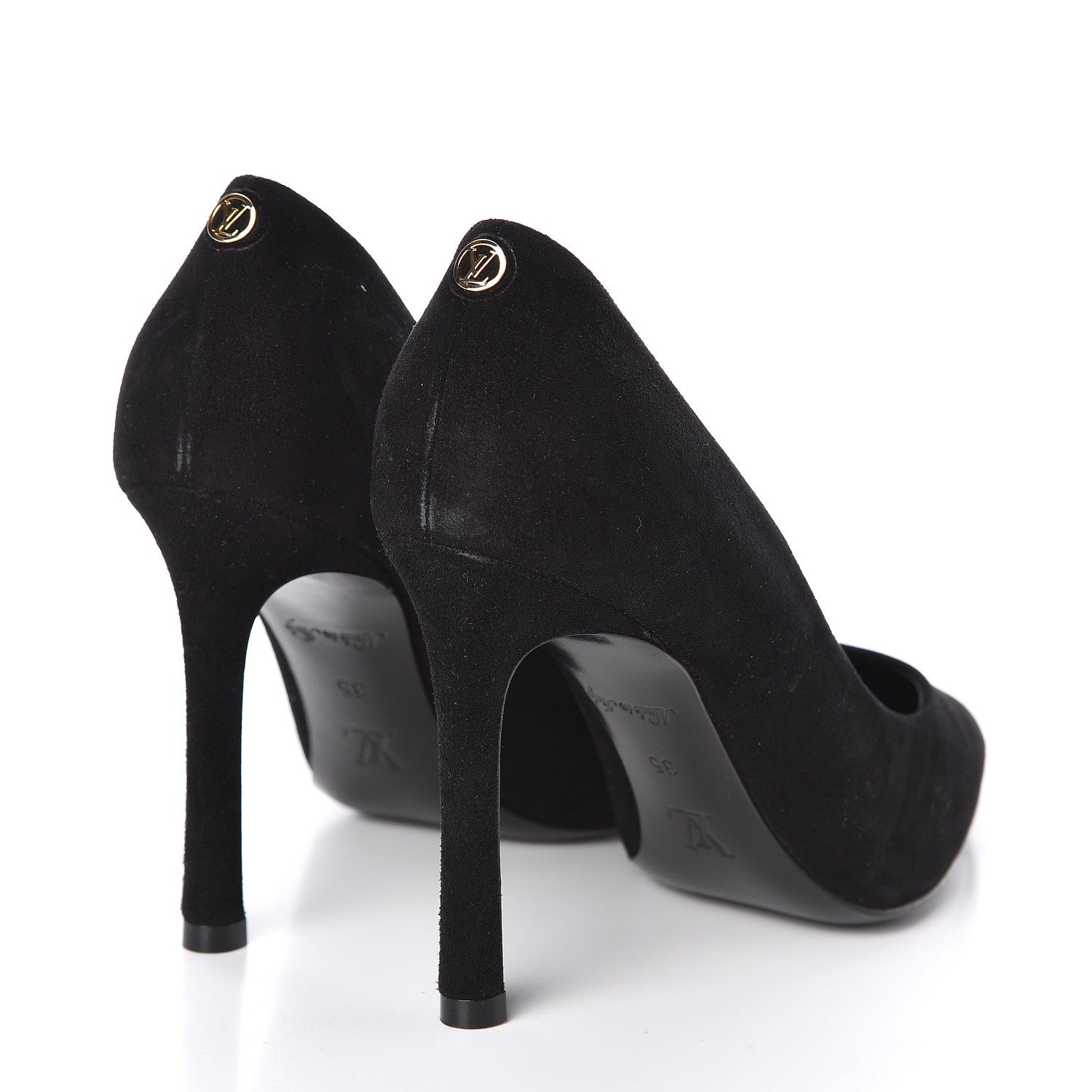 Louis Vuitton Rendez Vous Suede Pumps 35 Black 4 of 9