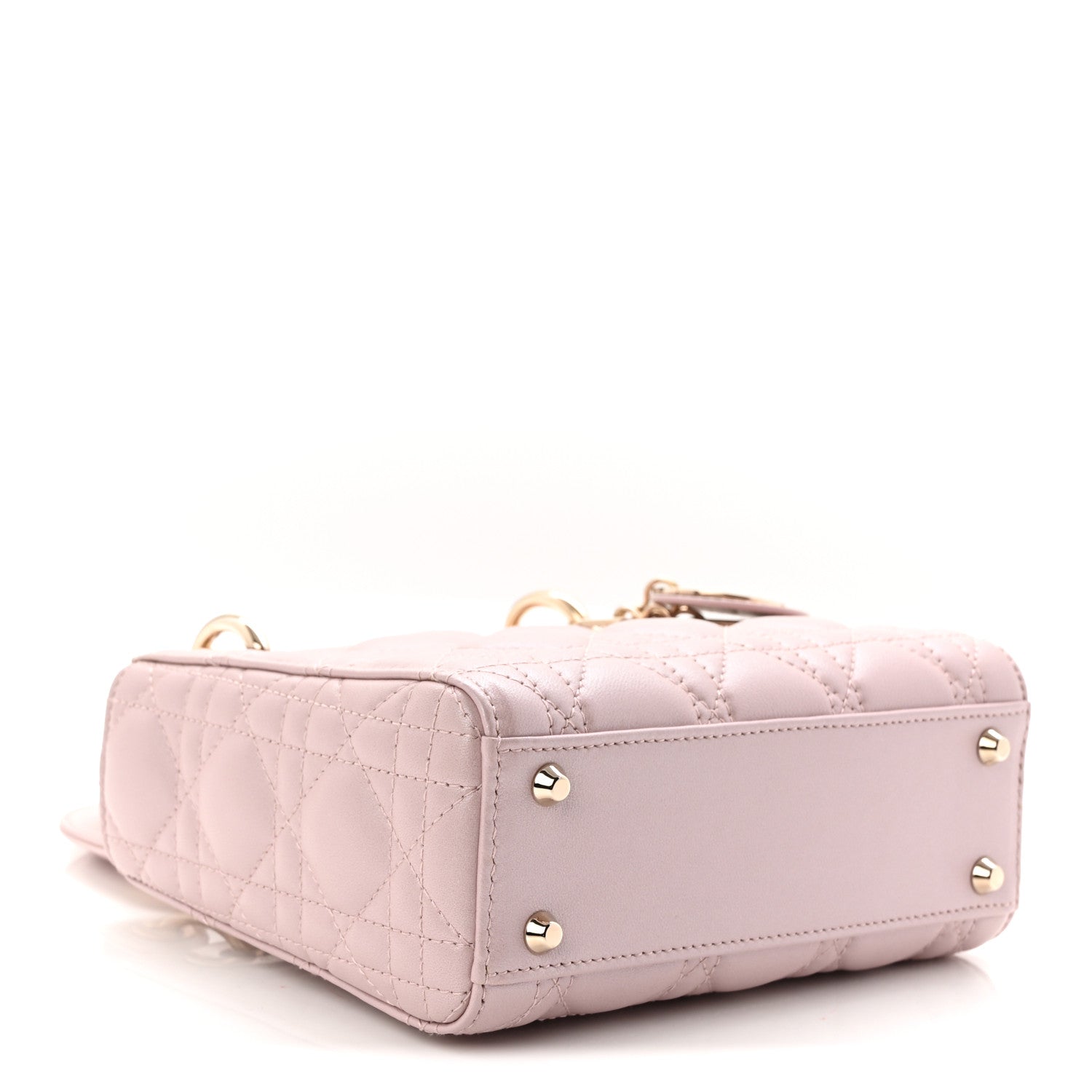 Christian Dior Metallic Lambskin Cannage Mini Lady Dior Lotus 4 of 11