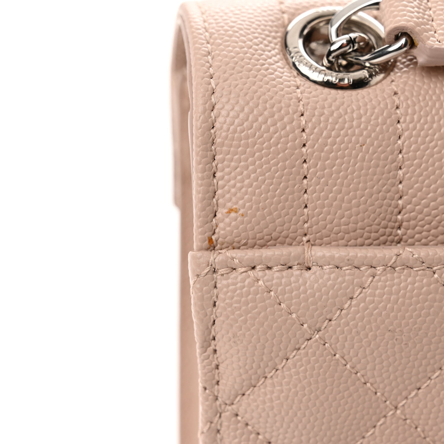 Saint Laurent Grain De Poudre Textured Mixed Matelasse Medium Triquilt Monogram Satchel Marble Pink 11 of 11