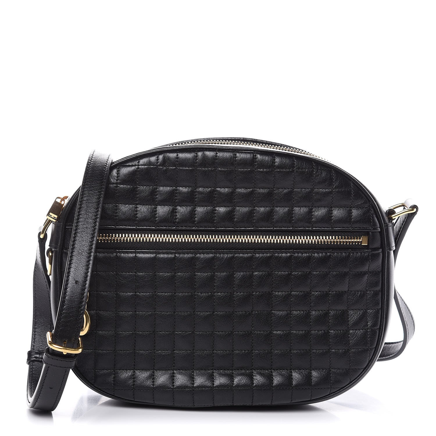 Celine Calfskin Quilted Medium C Charm Bag Black 1 of 9